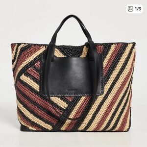 Ulla Johnson Lali Large Raffia Tote In Canyon Stripe
